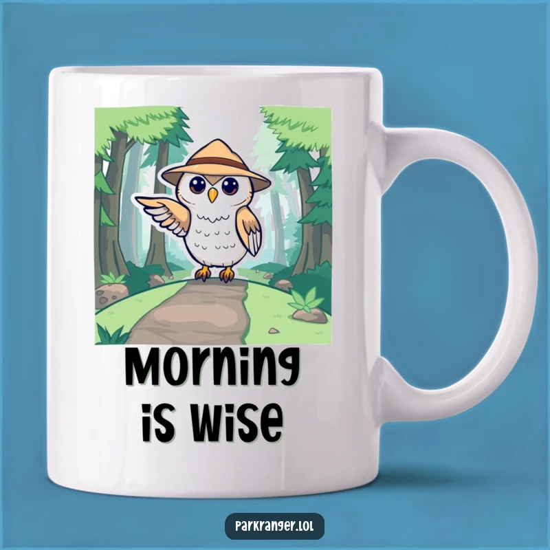 Funny Owl Ranger Mug: Cute Forest Guide Pointing Mishap Gift