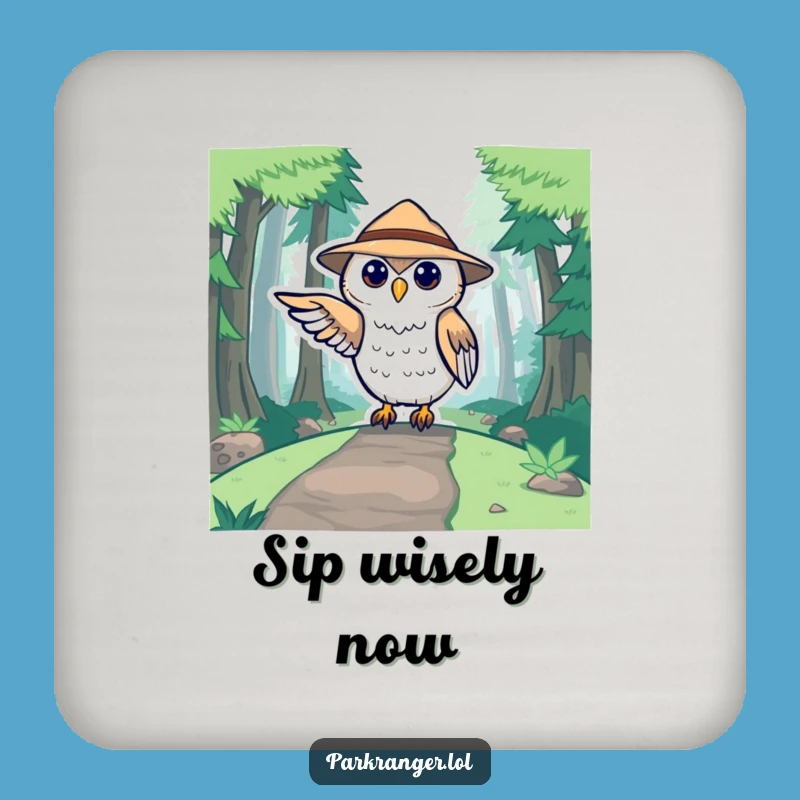 Funny Owl Ranger Coaster: Cute Forest Guide Drink Protector