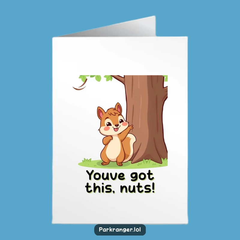 Free Printable Congrats Card: Squirrel Pointing to Tree Funny Downloadable Gift