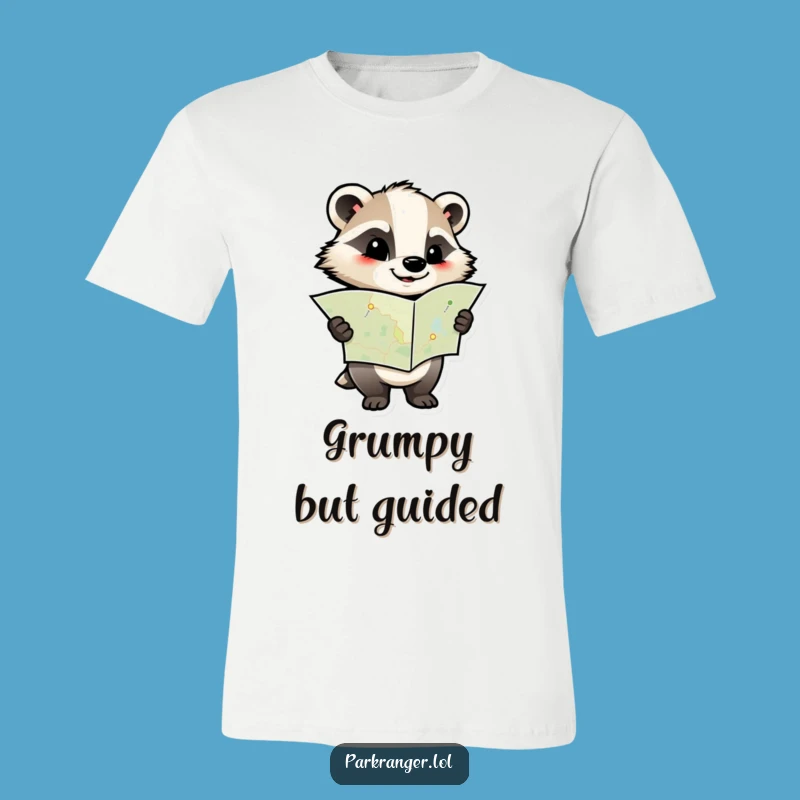 Funny Badger Map T-Shirt: Hilarious Adventure Apparel for Navigators!
