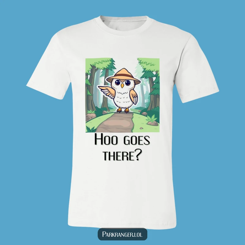 Funny Owl Ranger T-Shirt: Cute Forest Guide Pointing Tee