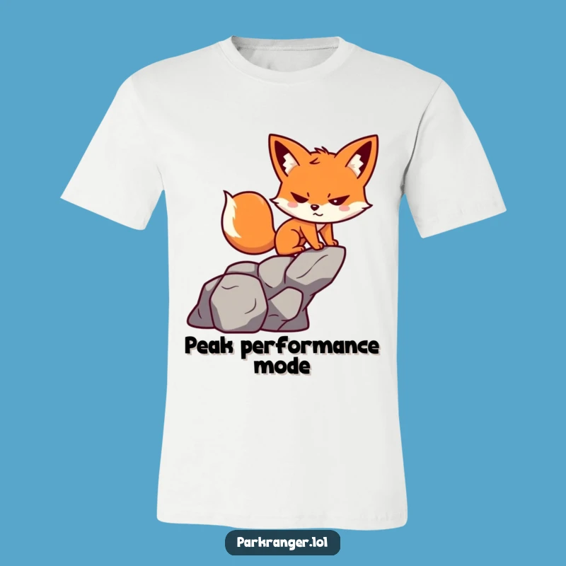 Funny Fox Determination T-Shirt: Playful Climber, Hilarious Outdoor Adventure Tee