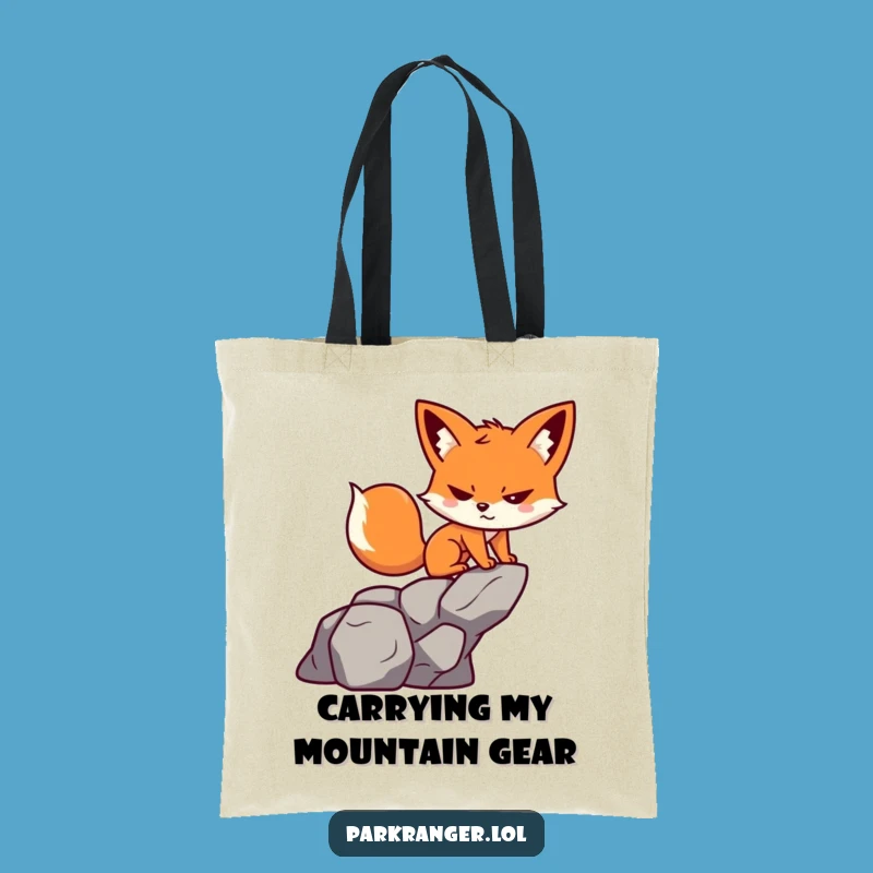 Funny Fox Tote Bag: Playful Climber, Sturdy Bag, Perfect Funny Gift for Adventurers