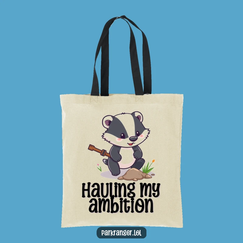 Funny Determined Badger Tote Bag: Carry Your Drive, Perfect Funny Gift