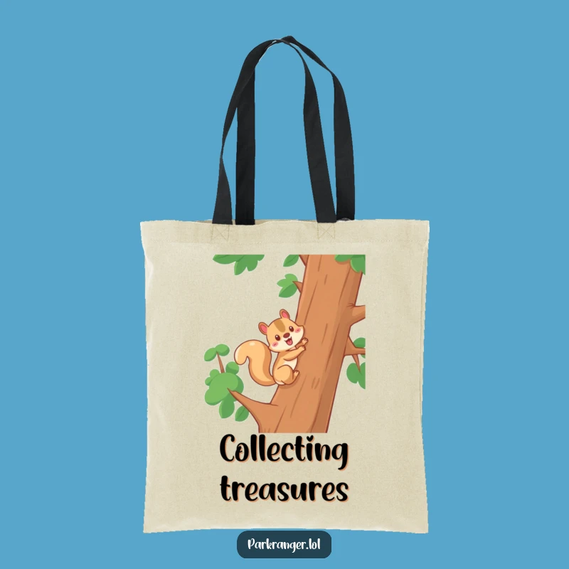 Funny Squirrel Climbing Tote Bag: Carry Your Essentials with Woodland Style!